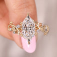Dutch marquise engagement ring with nature inspired engagement ring.