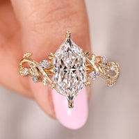 Dutch Marquise Engagement Ring In Nature Inspired Style