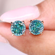 Portuguese cut earrings in a 4 claw prong setting.