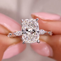 Distance Pave Elongated Cushion Engagement Ring