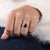 Engagement pear shaped ring with a unique and elegant design.