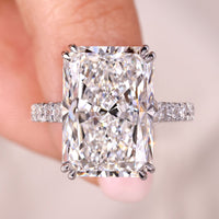 10 Carat IGI Certified Radiant Cut Engagement Ring in Trills Setting