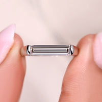 Solitaire Signet Baguette Diamond Engagement Ring