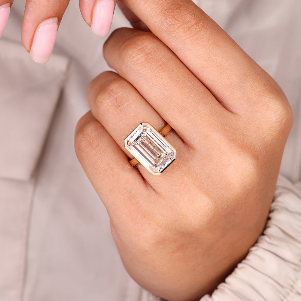 Custom Emerald Cut Diamond Engagement Ring.