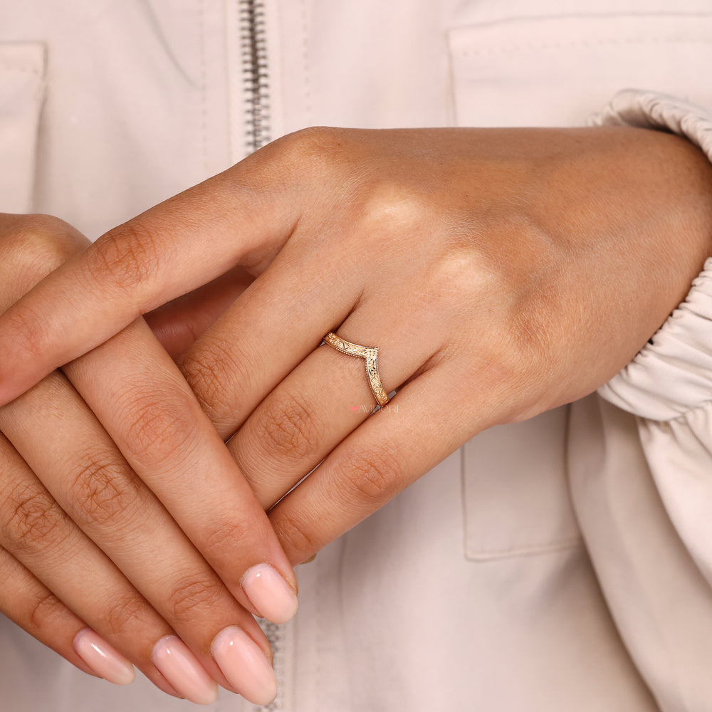 Eternity filigree wedding band art deco look.
