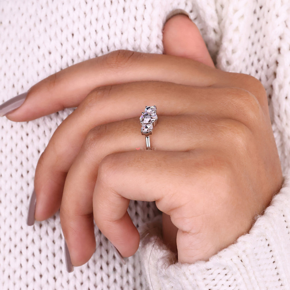 Rose cut ring, unique engagement ring, handmade jewelry
