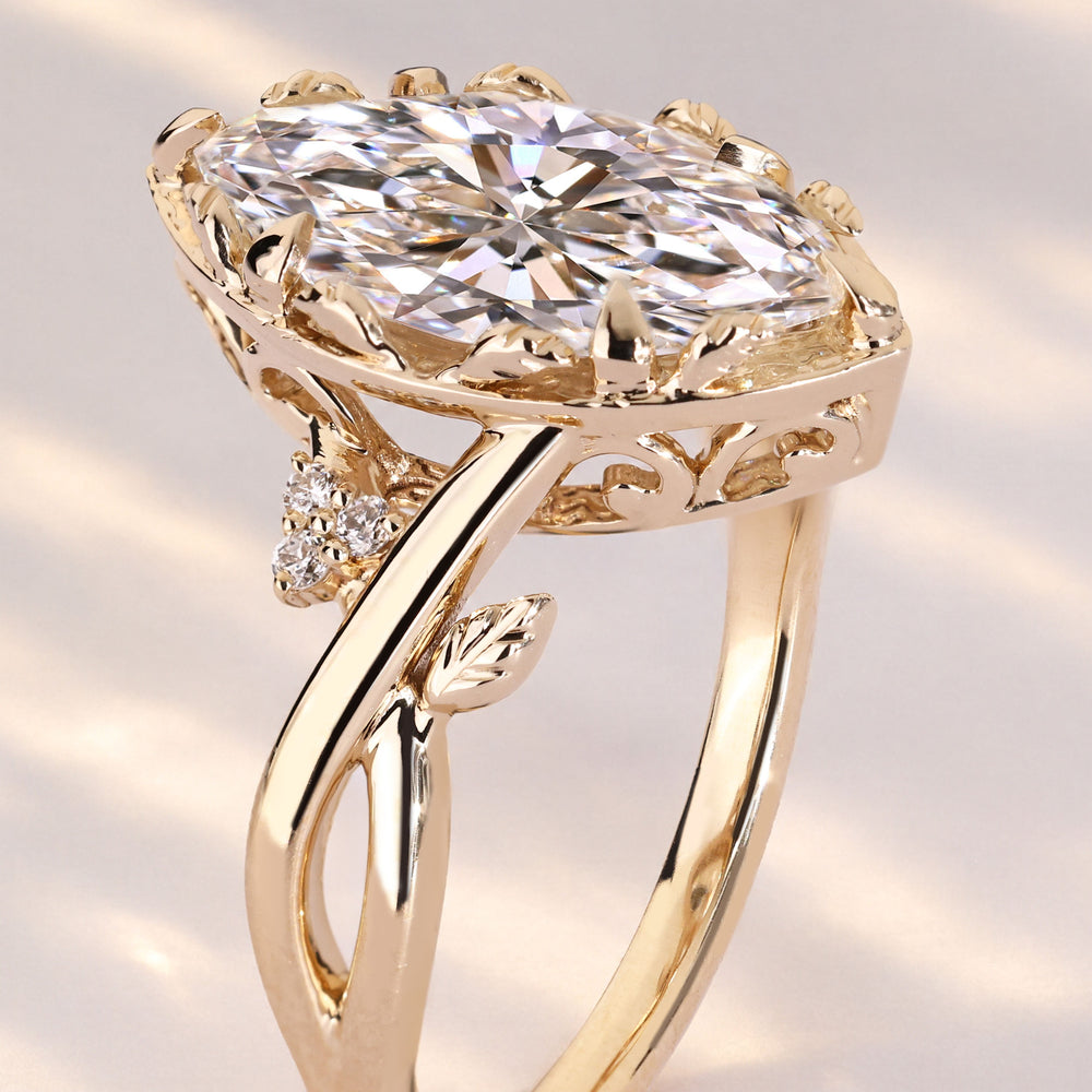 Handmade marquise diamond ring with muse setting.
