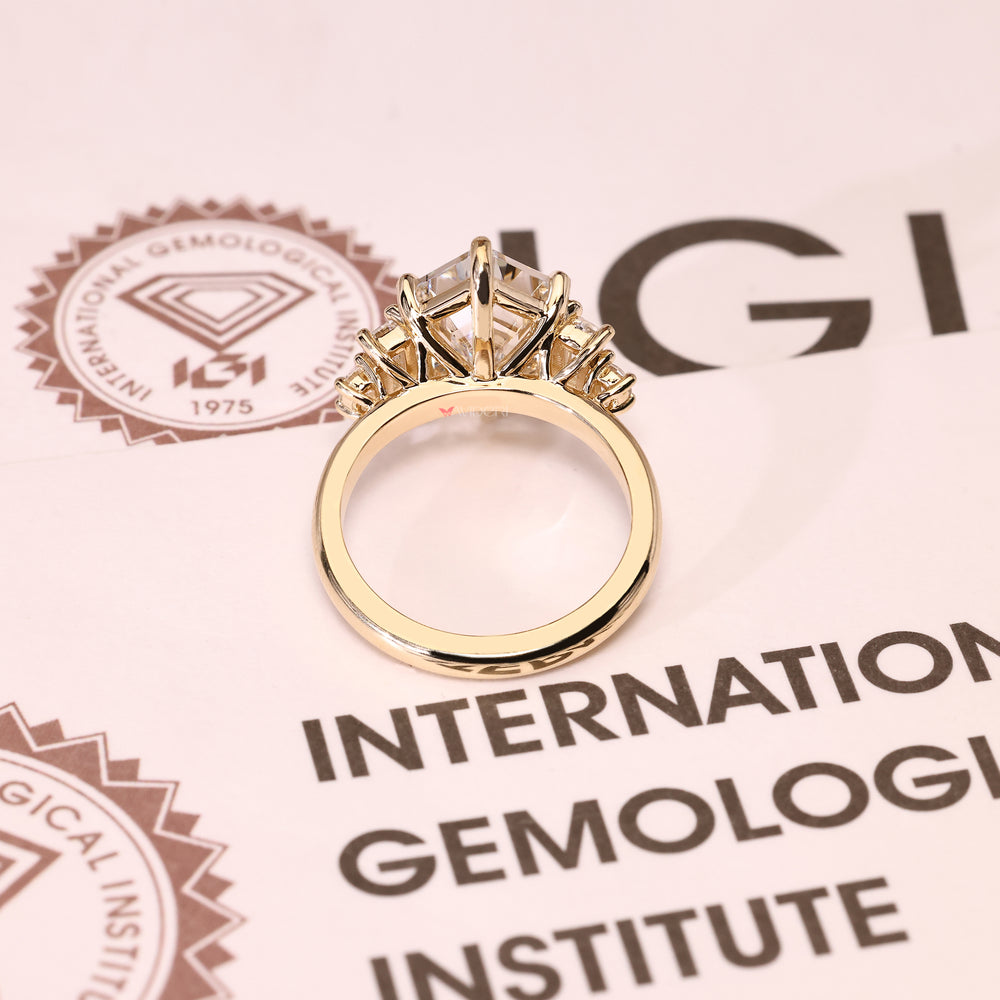 Lab grown hexagon diamond ring IGI certified.

