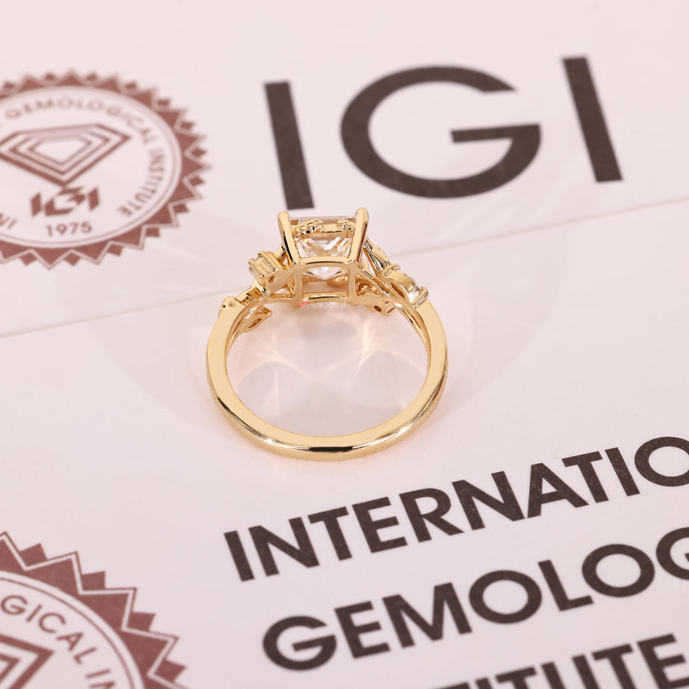 Lab grown princess diamond ring IGI certified.
