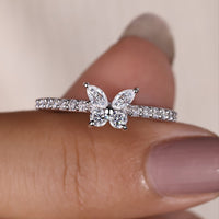 Butterfly Diamond Ring - Marquise Stone Design