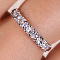 7 Stone Wedding Band with Round Rose Cut Diamond