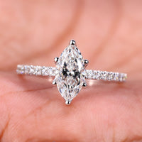 Marquise Cut Diamond Ring with Pave Style