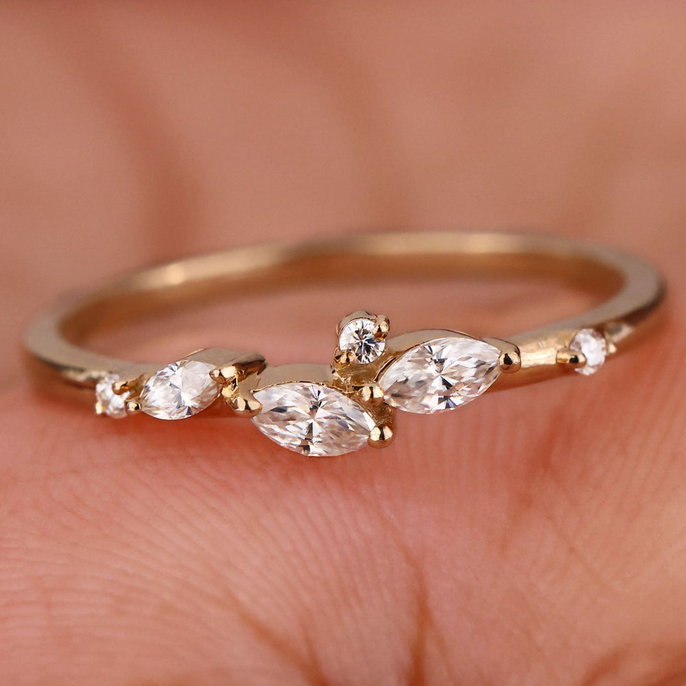 Half eternity bands for a classic wedding look.
