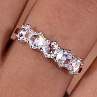 5 Stone Wedding Band Round Rose Cut