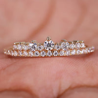 Pave Wedding Band Two Row pave