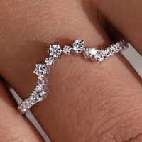 White Gold Curvy Stackable Diamond Band