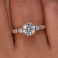 Round Cut Diamond Ring Featuring Lab Grown Diamond