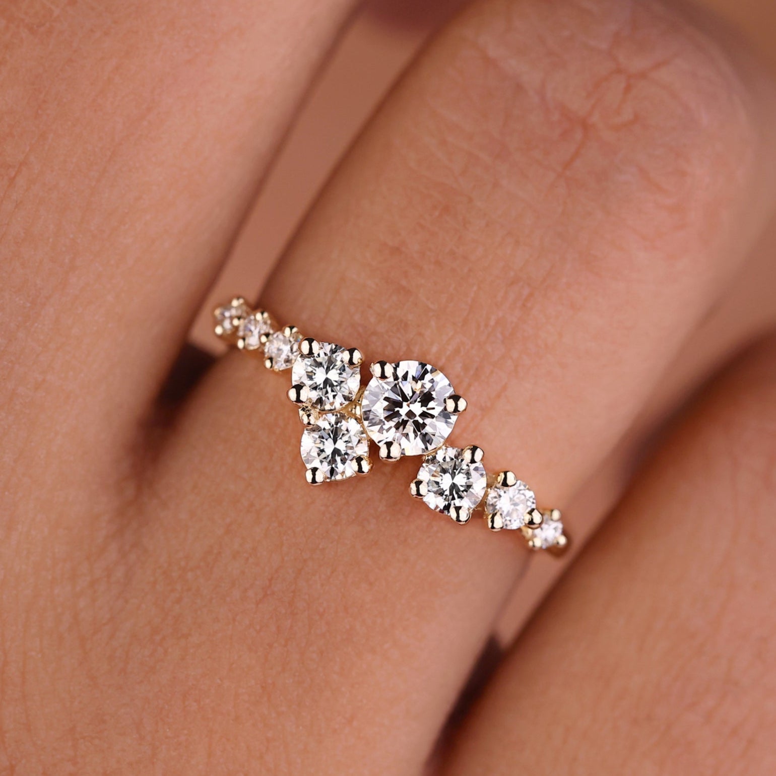 round diamond engagement ring with a timeless design featuring a brilliant cut stone set in a sleek band.