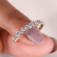 Round And Marquise Wedding Band In half Eternity Style
