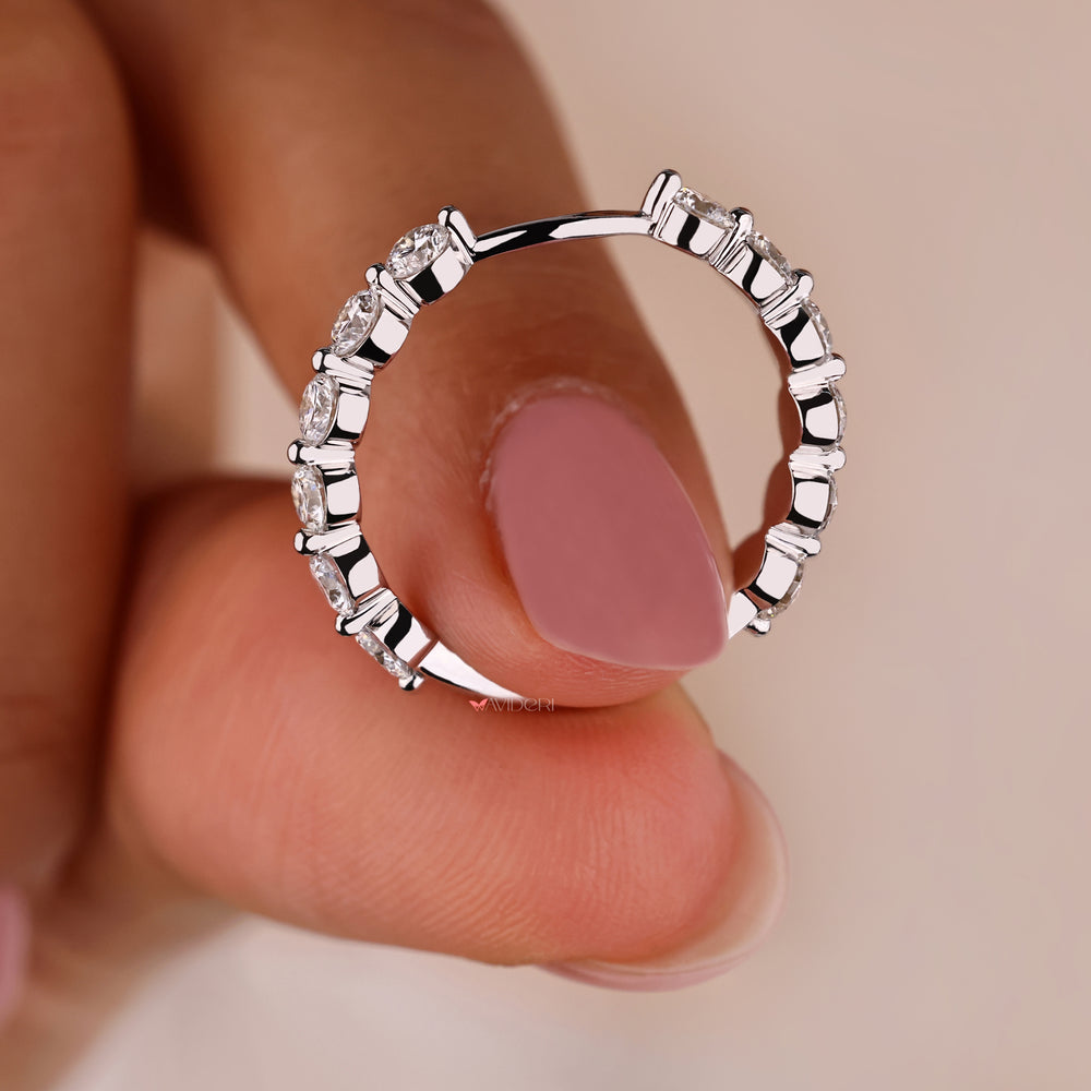 White gold band with diamonds for a sophisticated look.
