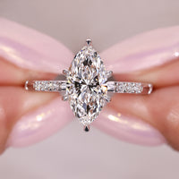 Marquise Diamond Engagement Ring In White Gold