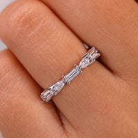 Marquise And Baguette Wedding Band Half Eternity