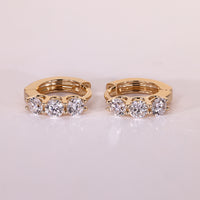 Round Cut Yellow Gold Diamond Hoop Earrings