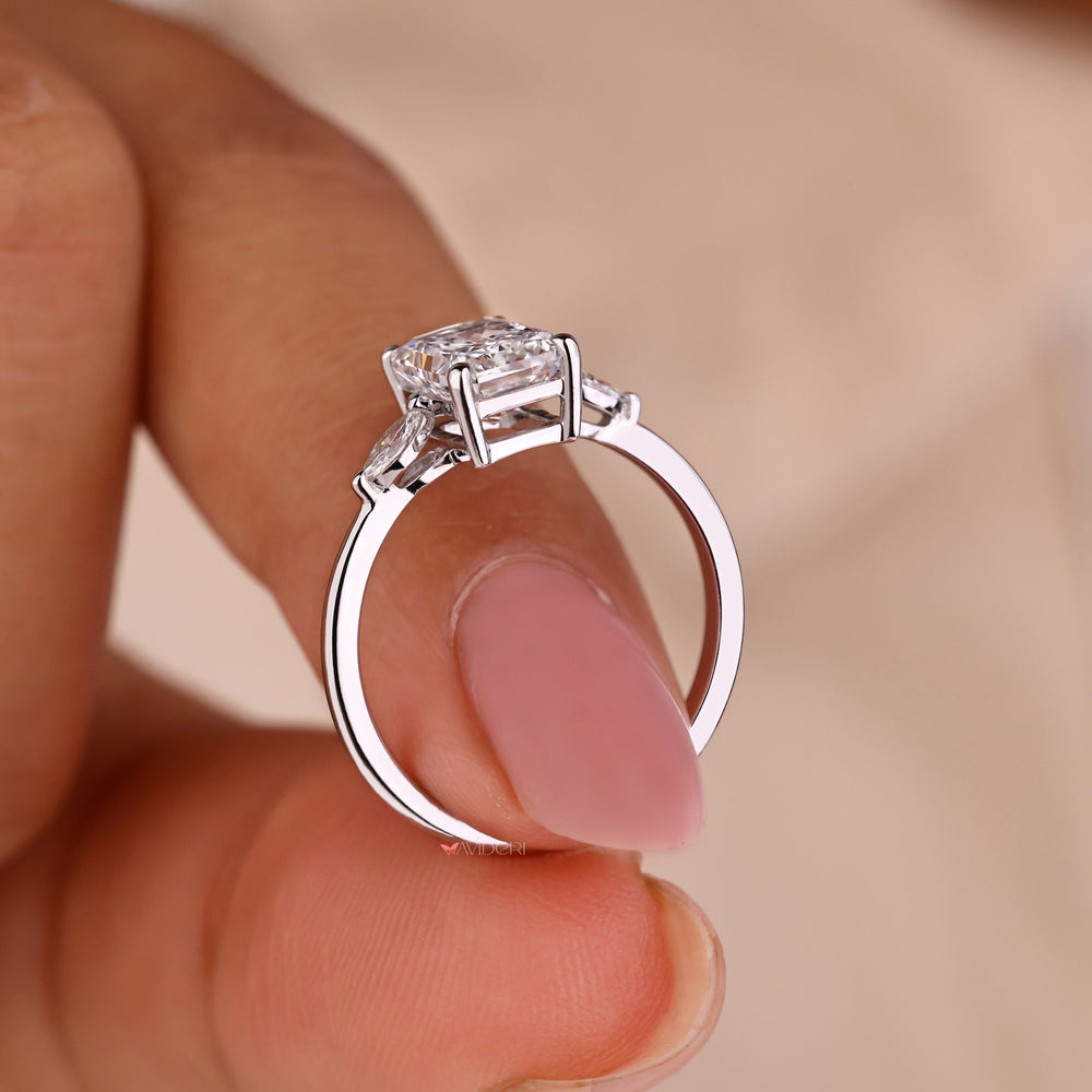 White gold ring with a radiant cut design for luxury
