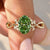 Split shank oval diamond ring with claw prongs.
