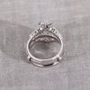 White gold custom moissanite bridal set.