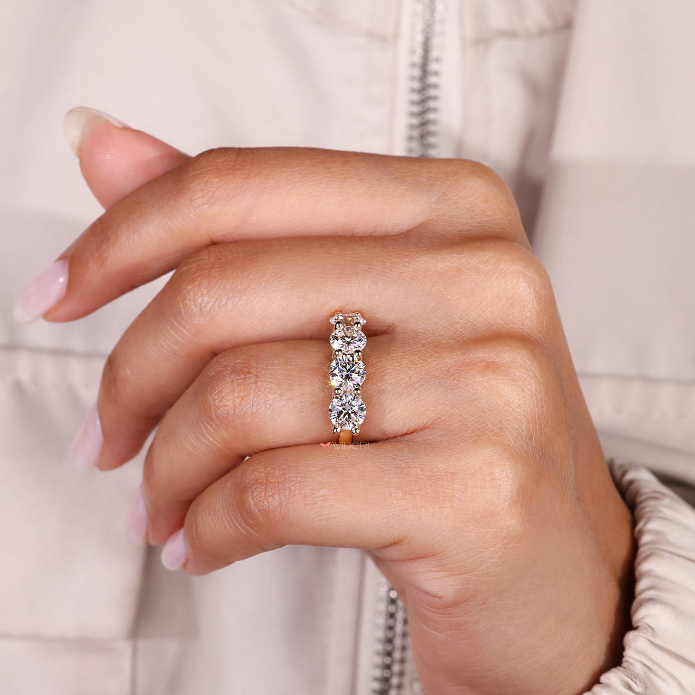 Handmade round diamond band with micro pave detail.
