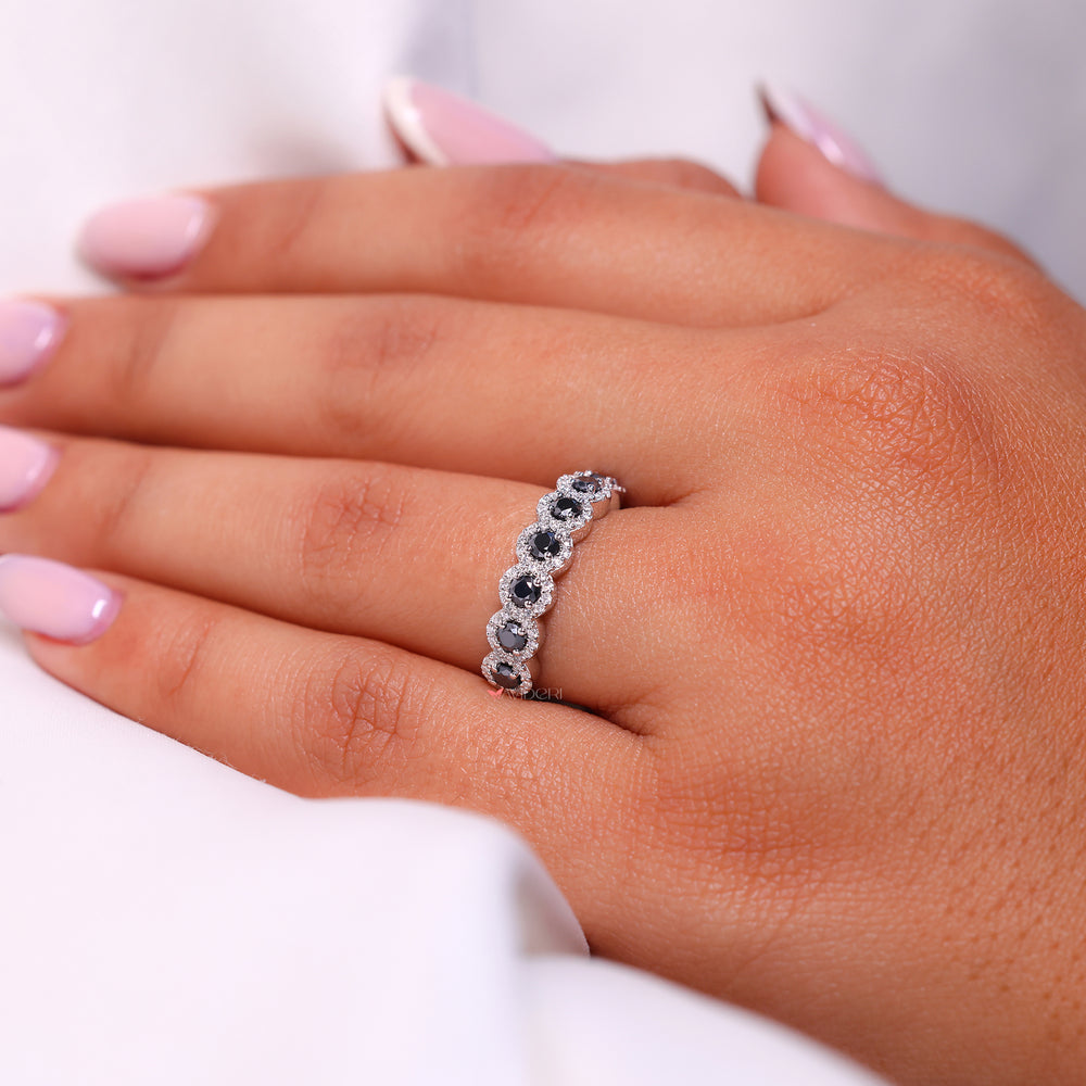 Half eternity wedding band, moissanite wedding band, avideri engagement band