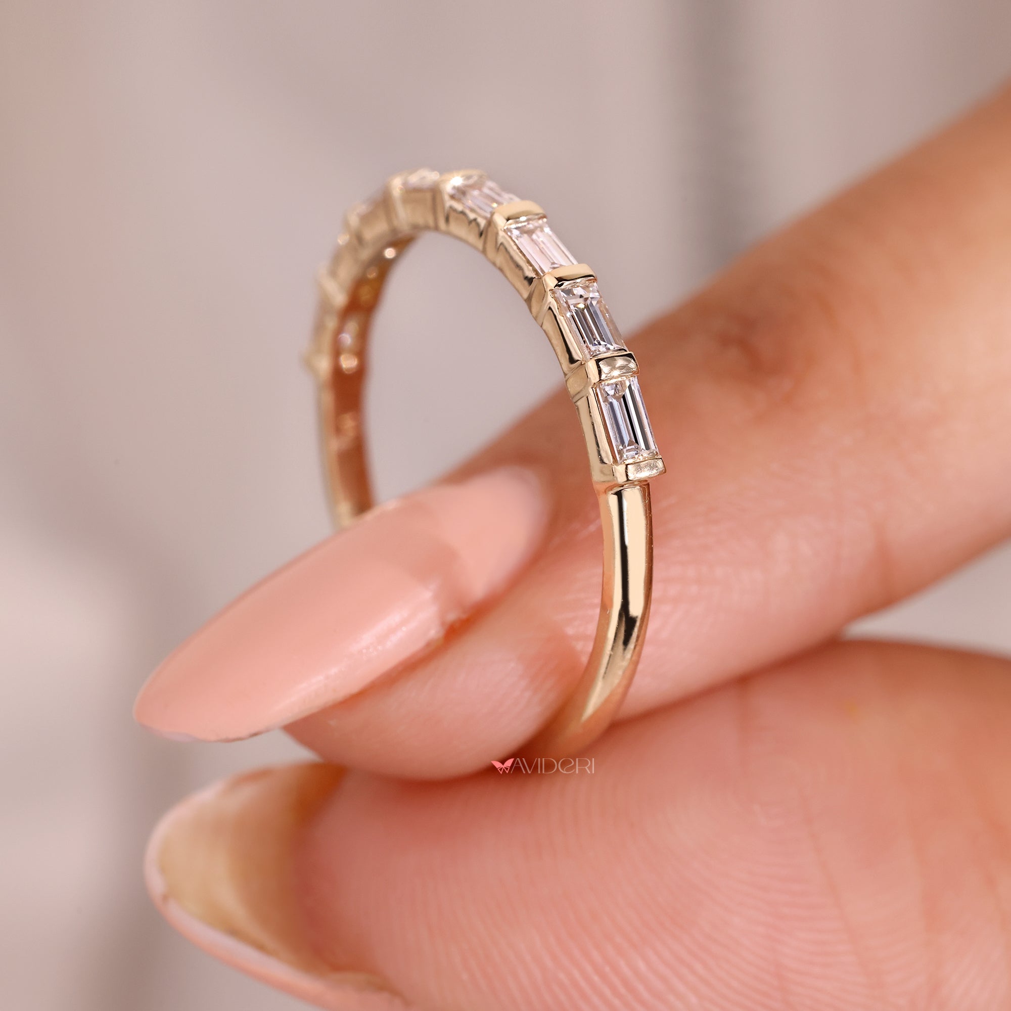 Baguette diamond wedding band and custom wedding band.