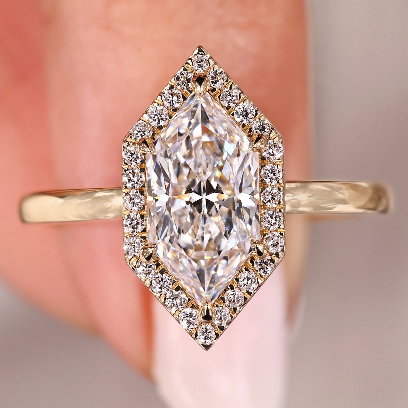 Dutch Marquise Halo Diamond Engagement Ring