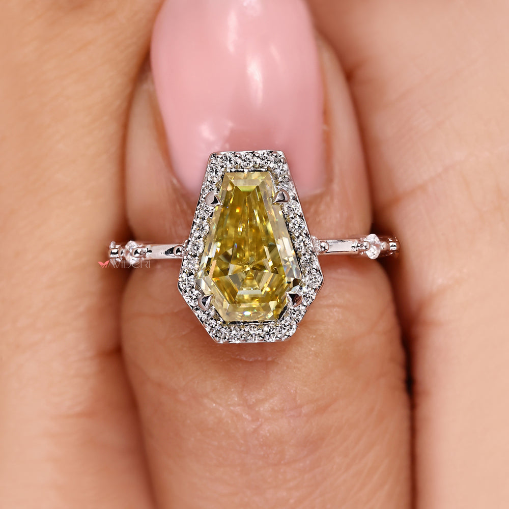 Moissanite engagement ring with handmade ring.