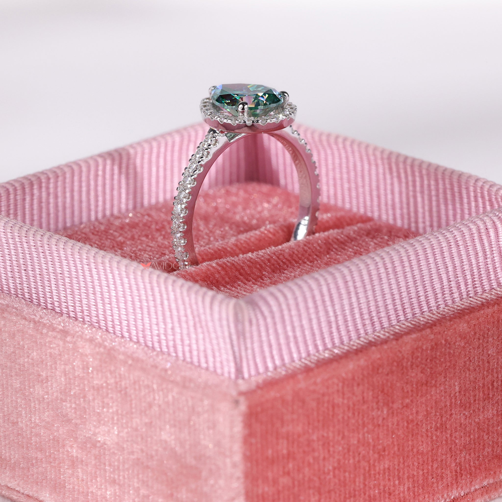 Pear cut ring, moissanite engagement ring, halo ring
