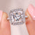 Princess cut engagement ring with halo engagement ring.