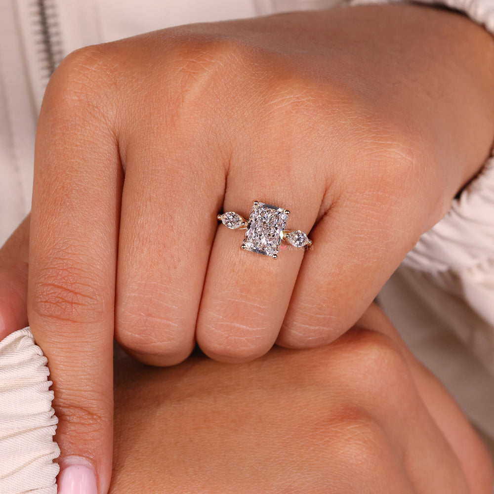 Handmade jewelry with a marquise diamond in a classic ring.
