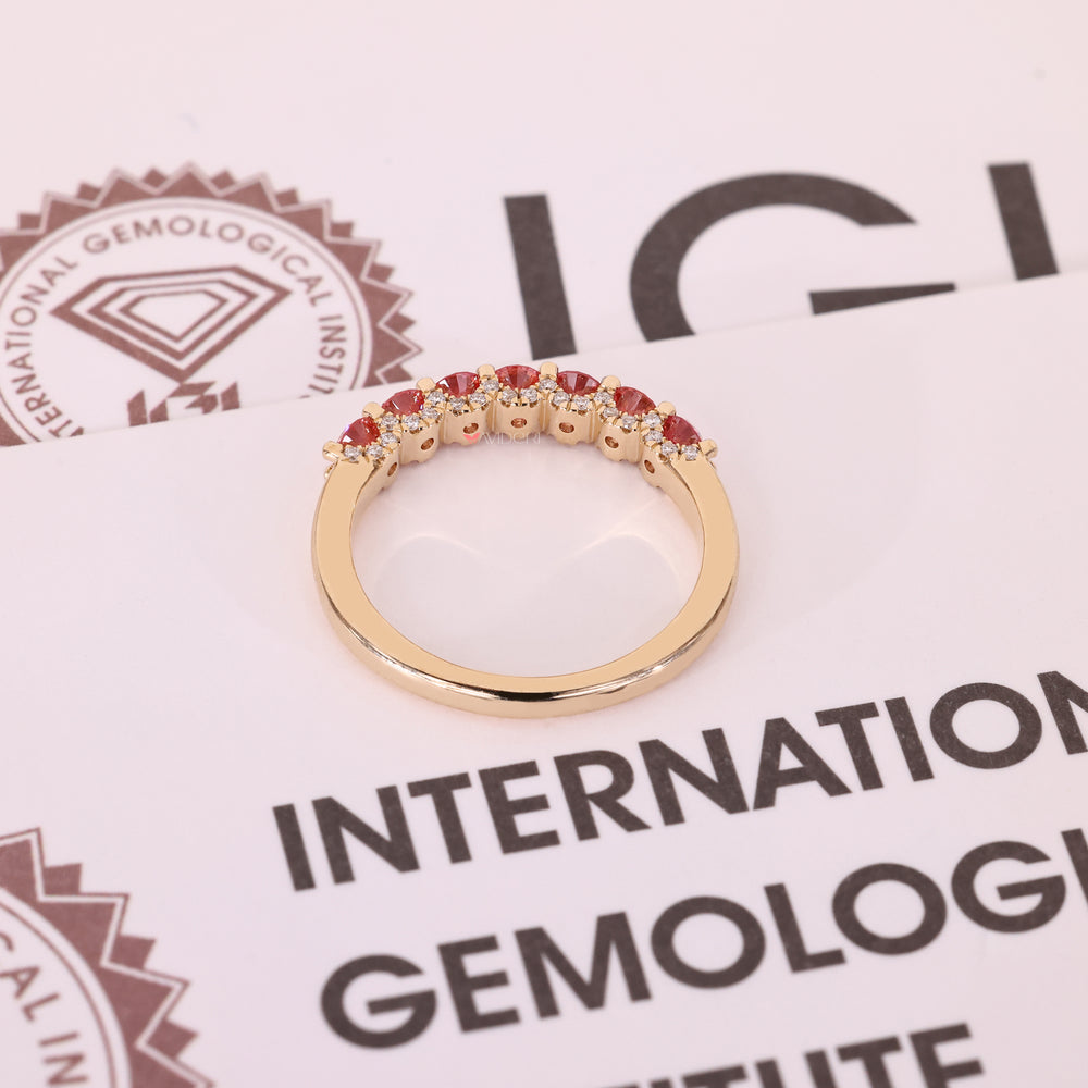 Yellow gold wedding band in diamond wedding band style.
