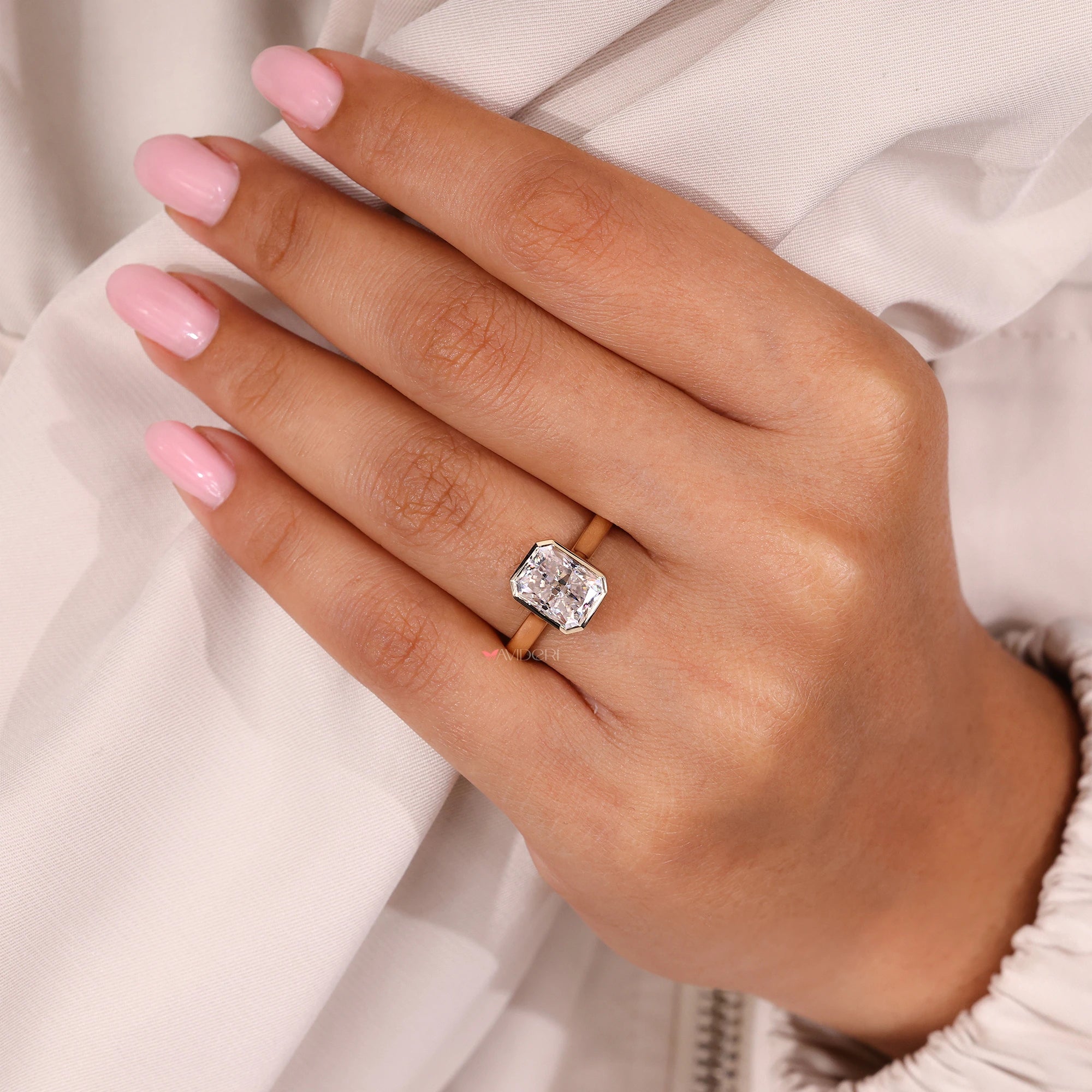 Simple engagement ring has clean and easy style.
