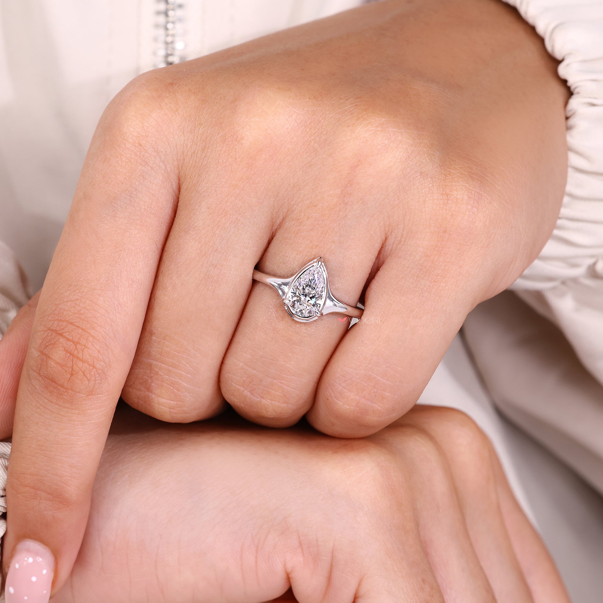 Lab-grown diamond ring in a classic solitaire engagement ring design.