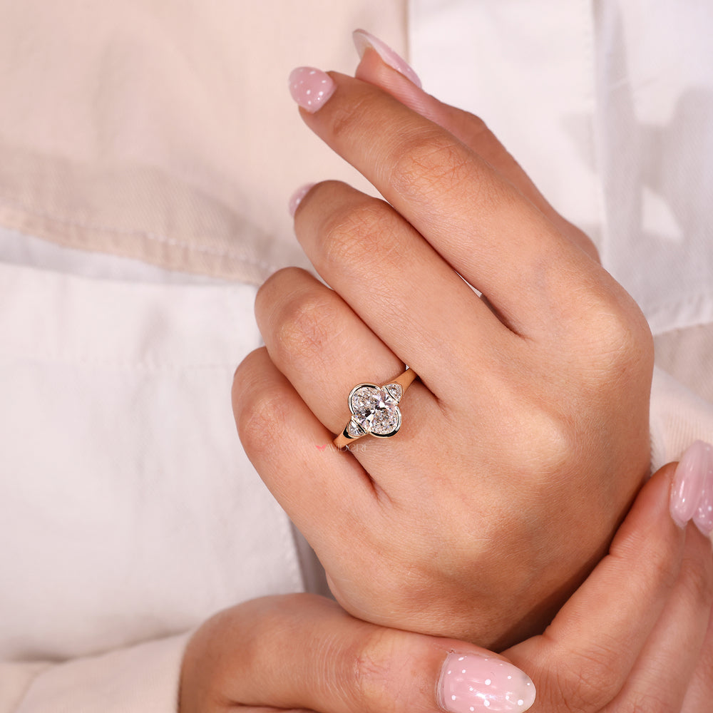 Lab-grown ring in a handmade ring design.