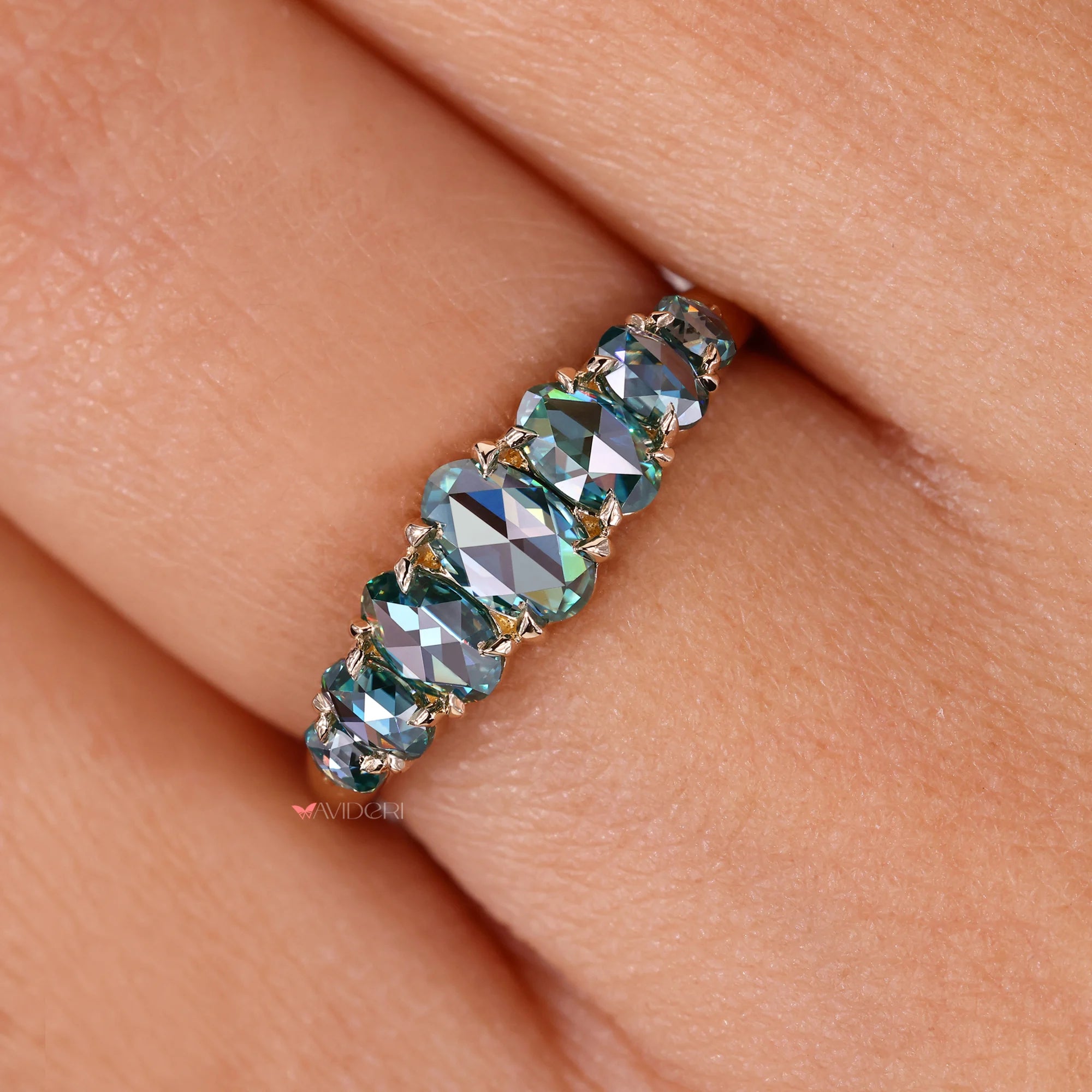Buy a wedding band with handmade band.
