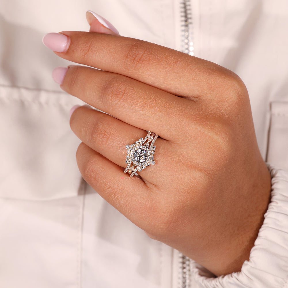 Wrap guard wedding band with IGI certified diamonds.