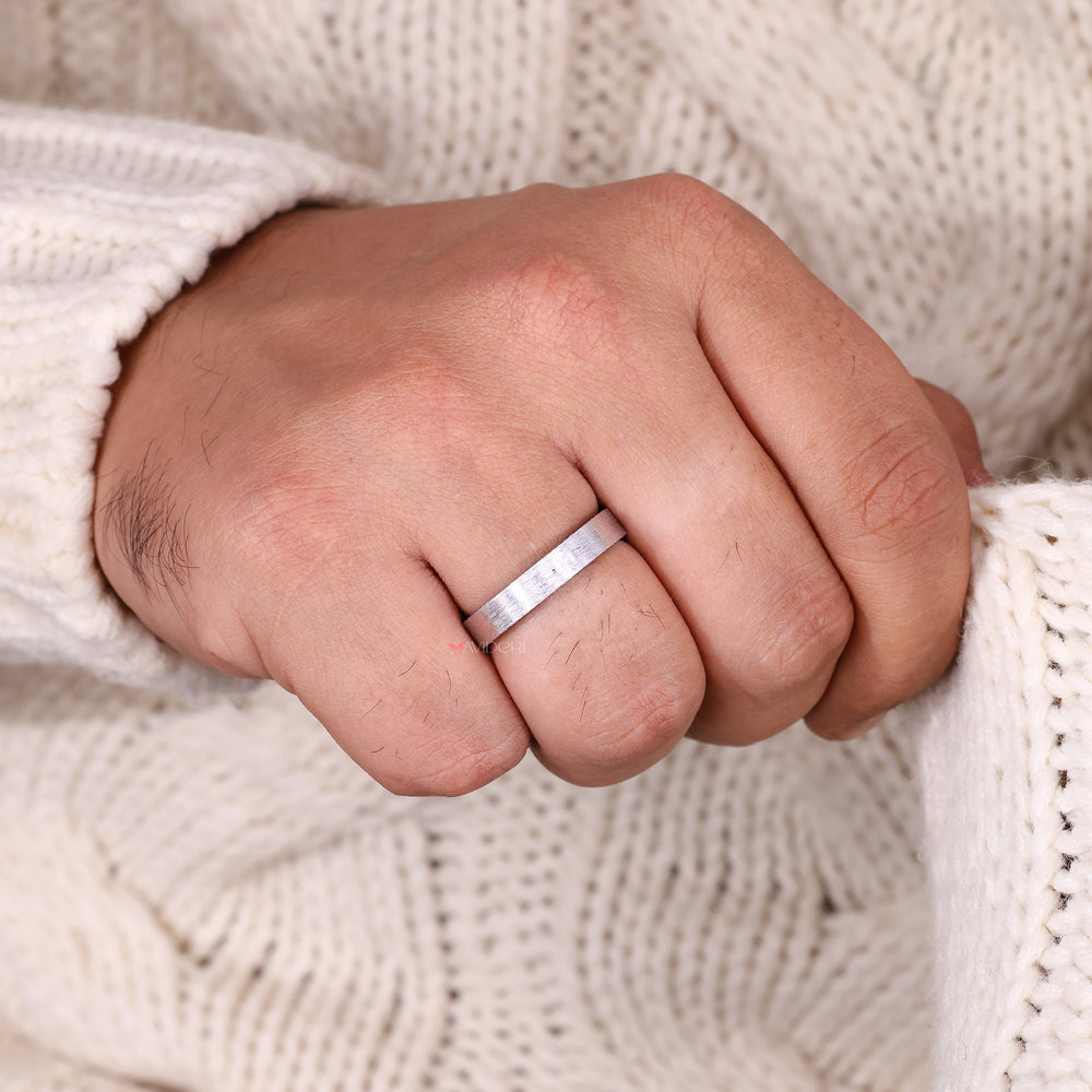 Men’s wedding ring with lab grown diamonds.
