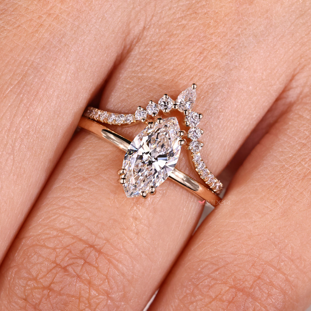V shaped wedding band with lab grown diamond.