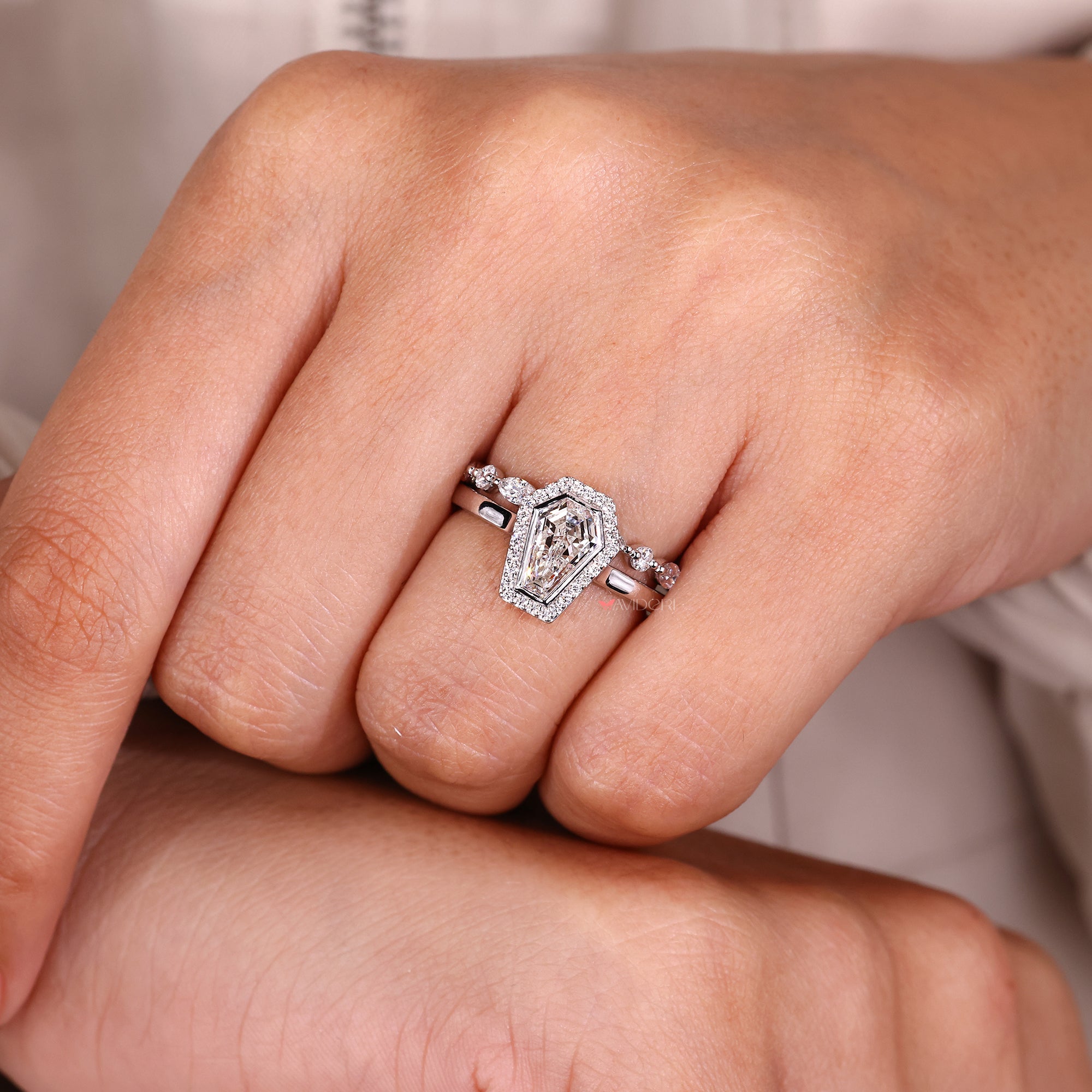 Buy diamond bridal set with matching bands.