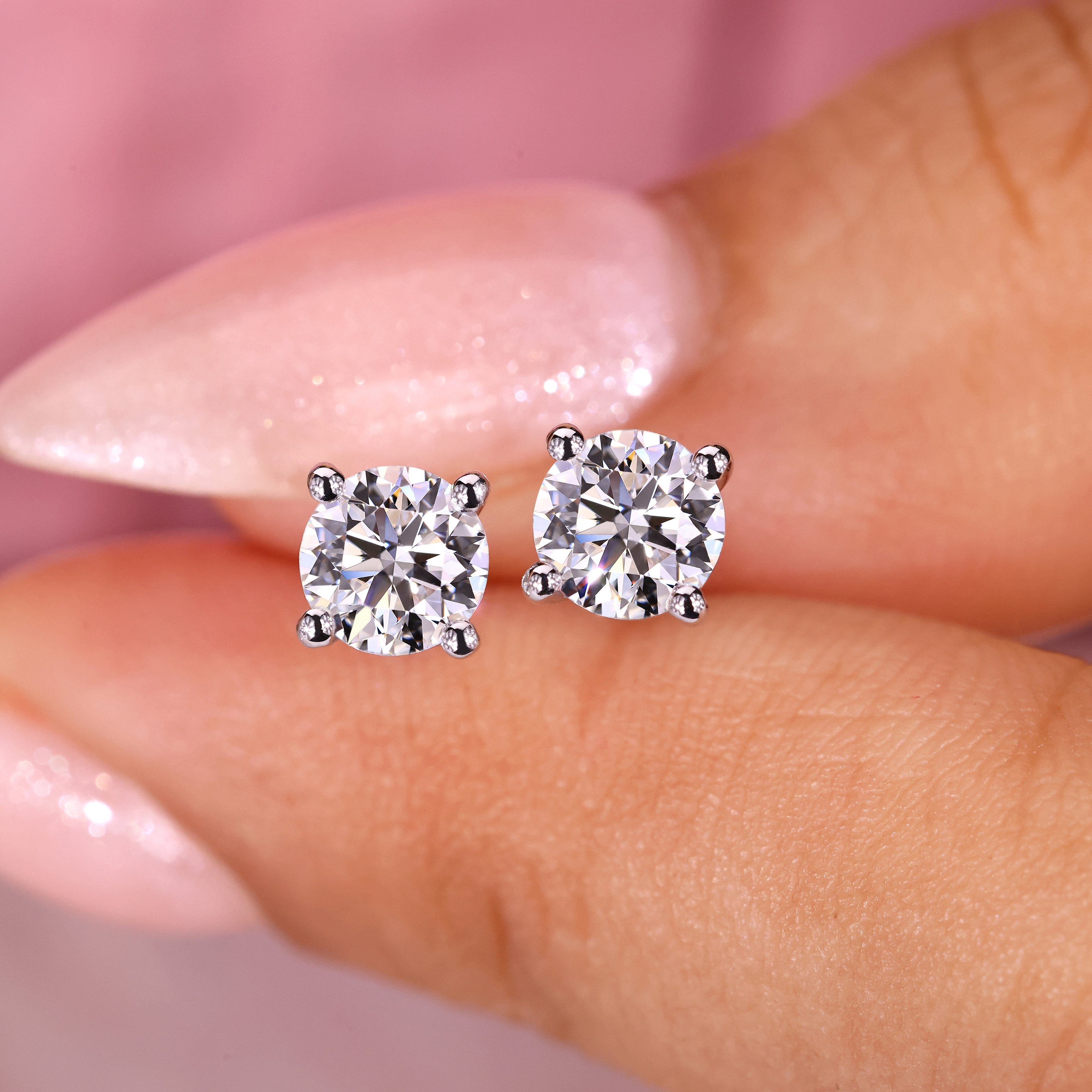 These stunning round moissanite stud earrings are designed to shine bright and catch every glance with their brilliant cut.
