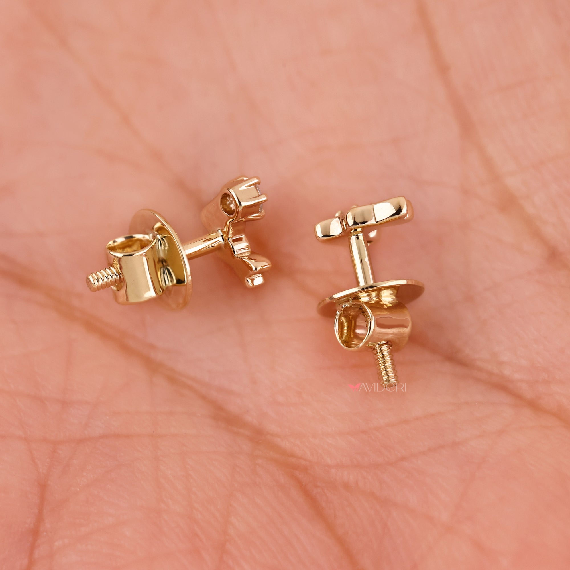 Handmade earrings with a rabbit design.
