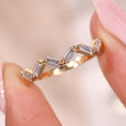 Zig zag band with yellow gold band.